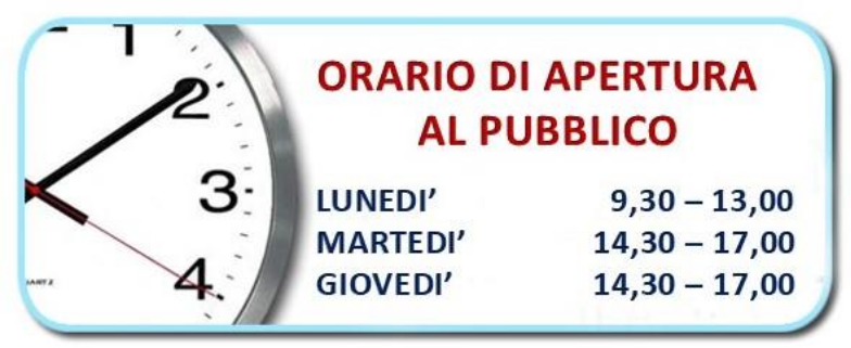 Orario di apertura al pubblico